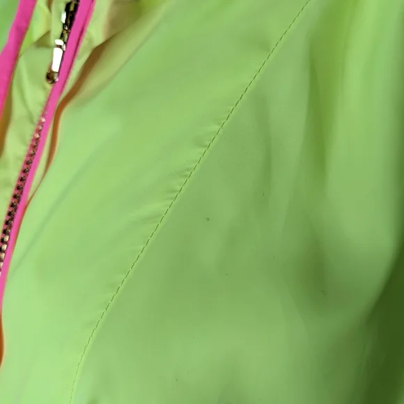 Lilly Pulitzer neon yellow hooded poncho windbreaker rain jacket L/XL - Picture 5 of 11